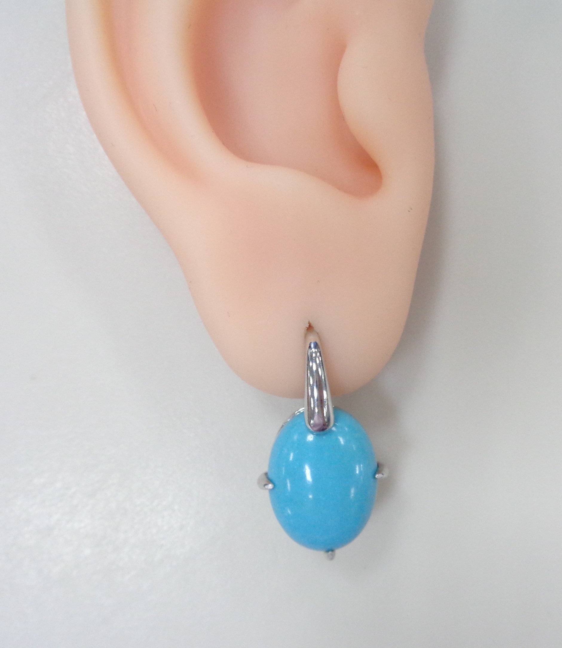 Серебряные серьги с бирюзой